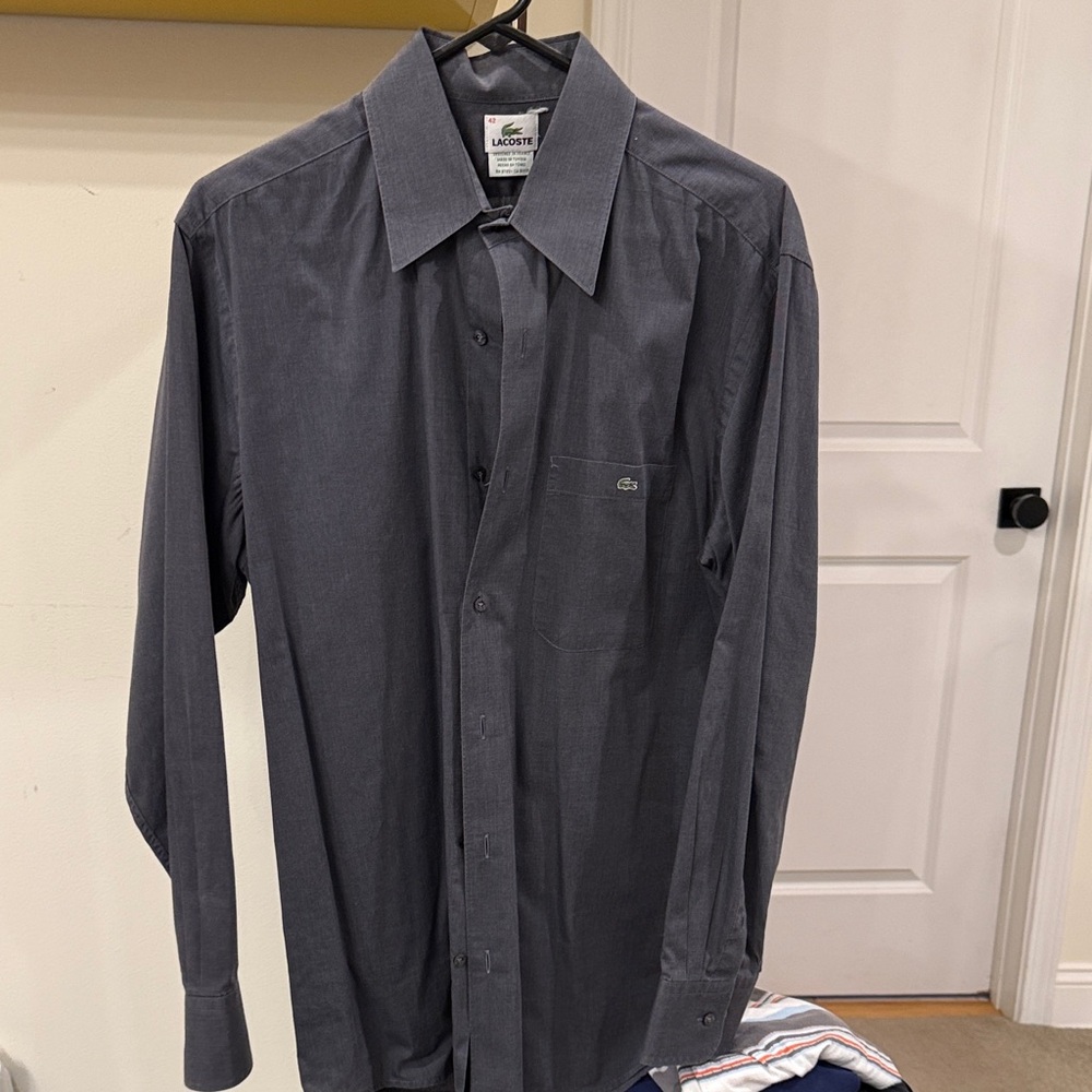 Lacoste Men's Charcoal Dress Shirt